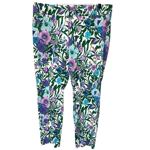 TALBOTS Womens 18W Garden Floral Chatham Multi Stretch Ankle Pants - Picture 1 of 6